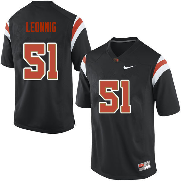 Men Oregon State Beavers #51 Luke Leonnig College Football Jerseys Sale-Black